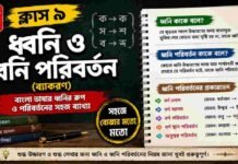 ধ্বনি ও ধ্বনি পরিবর্তন (ব্যাকরণ) – নবম শ্রেণীর বাংলা | Class 9 Bengali Dhoni Poriborton Question and Answer Class 9 Bengali Dhoni Poriborton Question and Answer